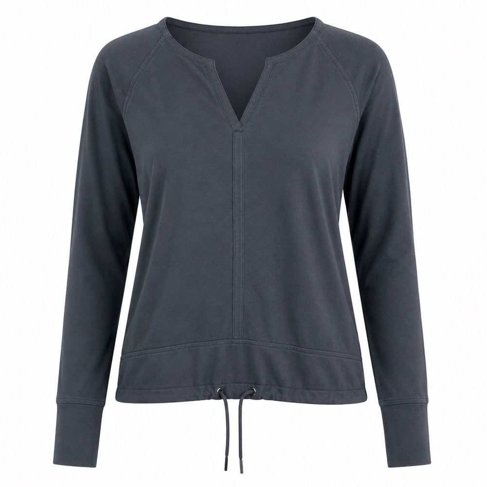 Athleta Sentry black V-Neck Drawstring Pullover XS sweatshirt running gym lounge